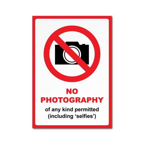Show details for No Photography Sign