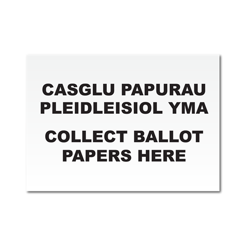 Show details for Casglu Papurau PleidleisiolI Yma | Collect Ballot Papers Here Sign