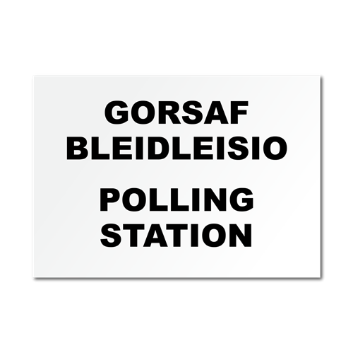 Show details for Gorsaf Bleidleisio | Polling Station Sign